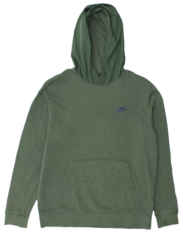 Męski sweter z kapturem Nike Graphic, średni zielony, bawełniany