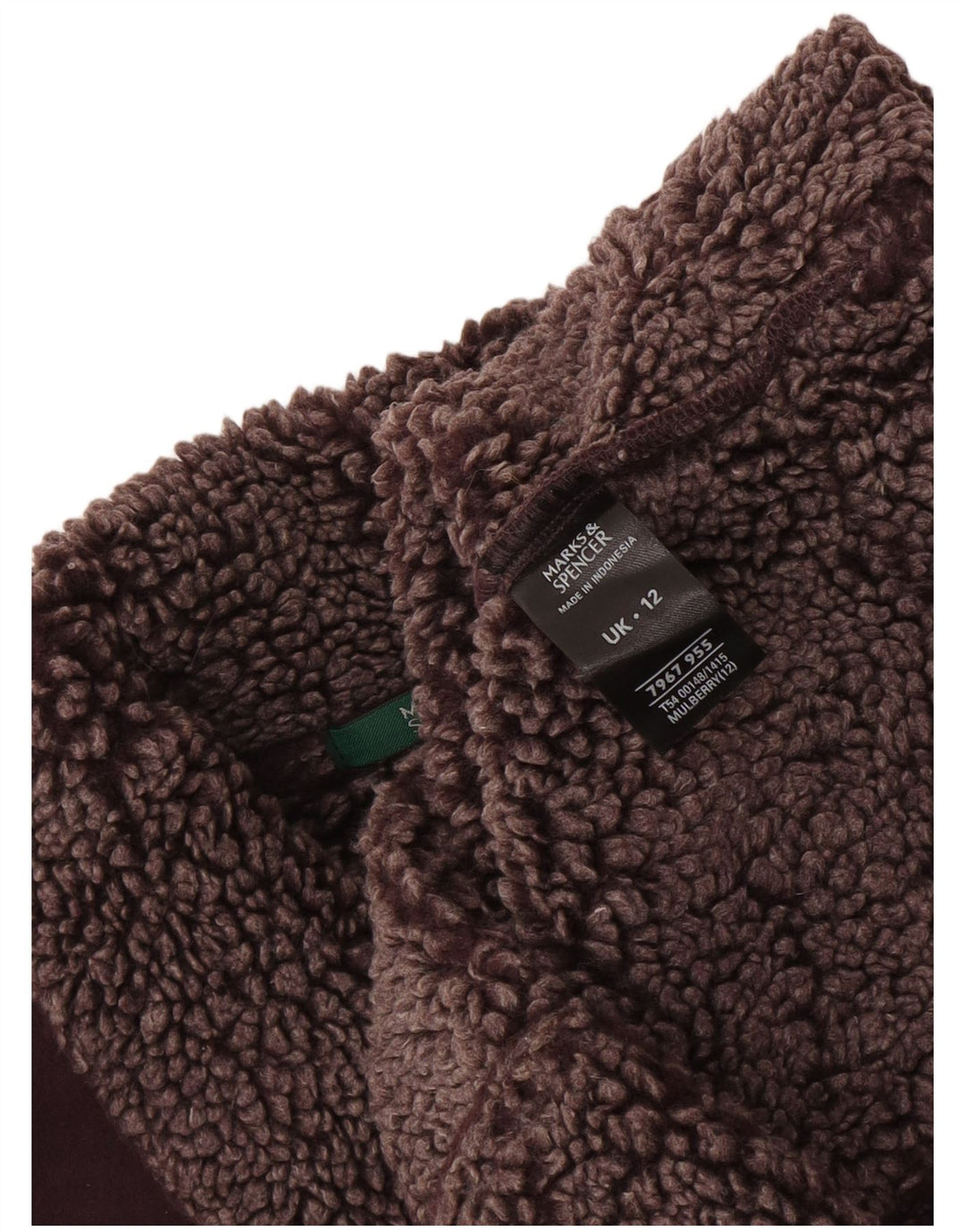Marks & Spencer Damska kamizelka Sherpa UK 12, średni bordowy poliester