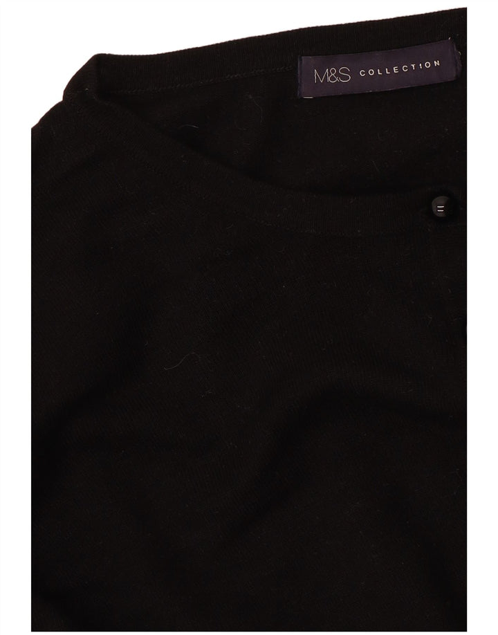 MARKS & SPENCER Krótki sweter damski UK 14 Średni czarny