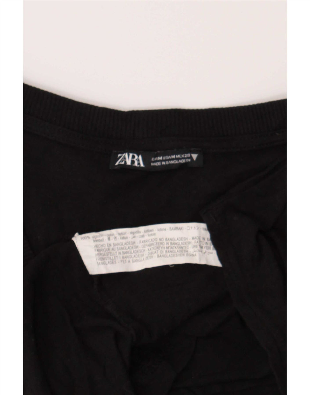 T-shirt damski Zara Top UK 14, średni czarny, bawełniany