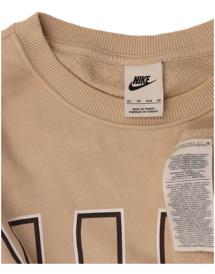 Męska bluza z grafiką Nike, sweter XS, beżowa, bawełniana