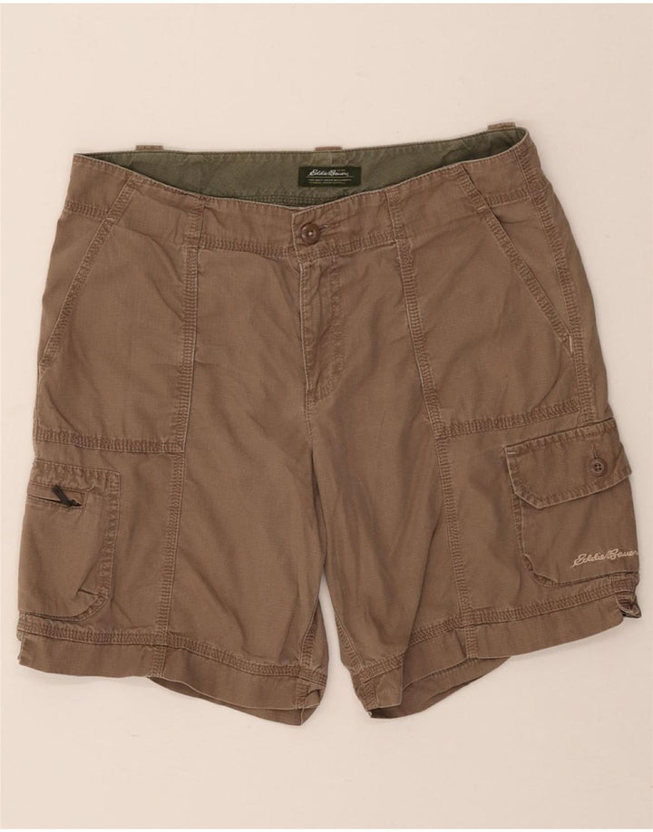 EDDIE BAUER Womens Cargo Shorts US 8 Medium W30  Brown Cotton Vintage Eddie Bauer and Second-Hand Eddie Bauer from Messina Hembry 