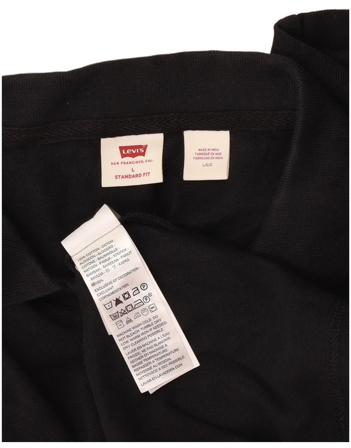 Męska koszulka polo Levi's o standardowym kroju, duża, czarna, bawełniana
