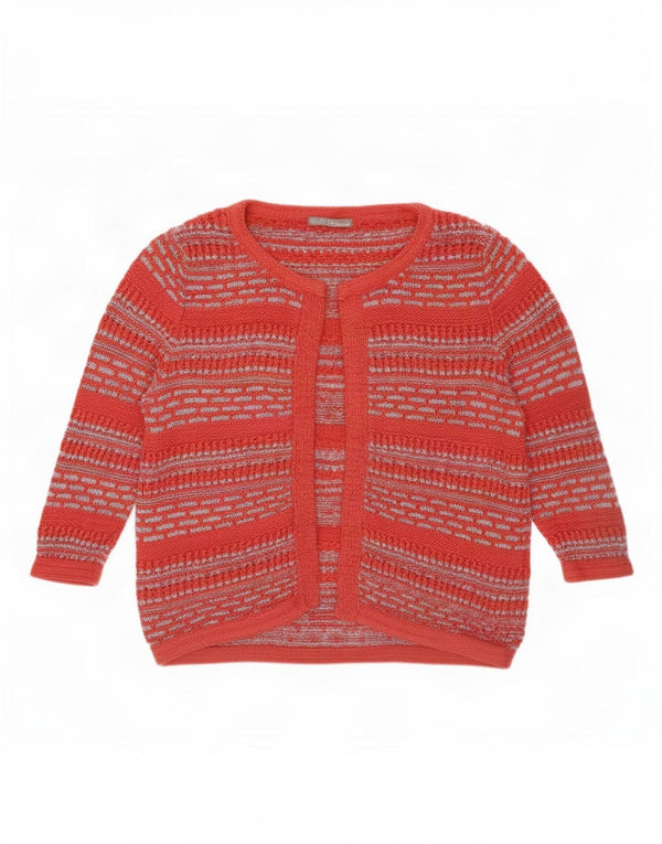 Marks & Spencer Damski sweter rozpinany z rękawem 3/4, UK 16, duże, różowe paski