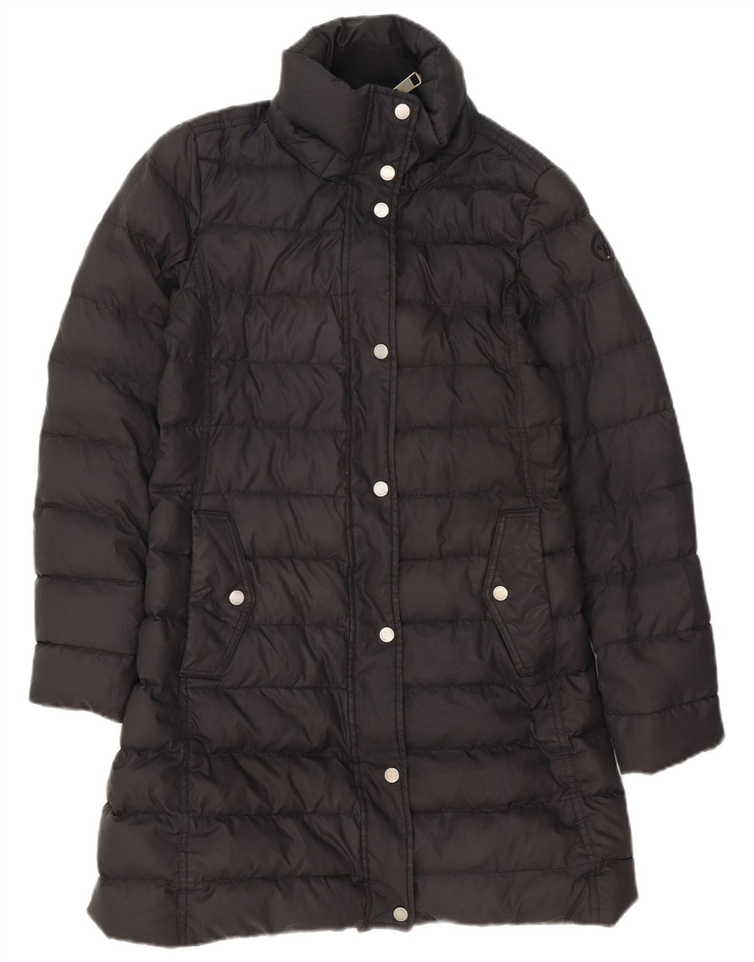 Damski płaszcz oversize Tommy Hilfiger z podszewką UK 10, mały, czarny poliester