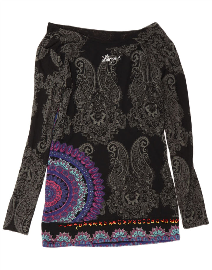 Damski top Desigual Lash Graphic z długim rękawem, UK 12, średni wielokolorowy
