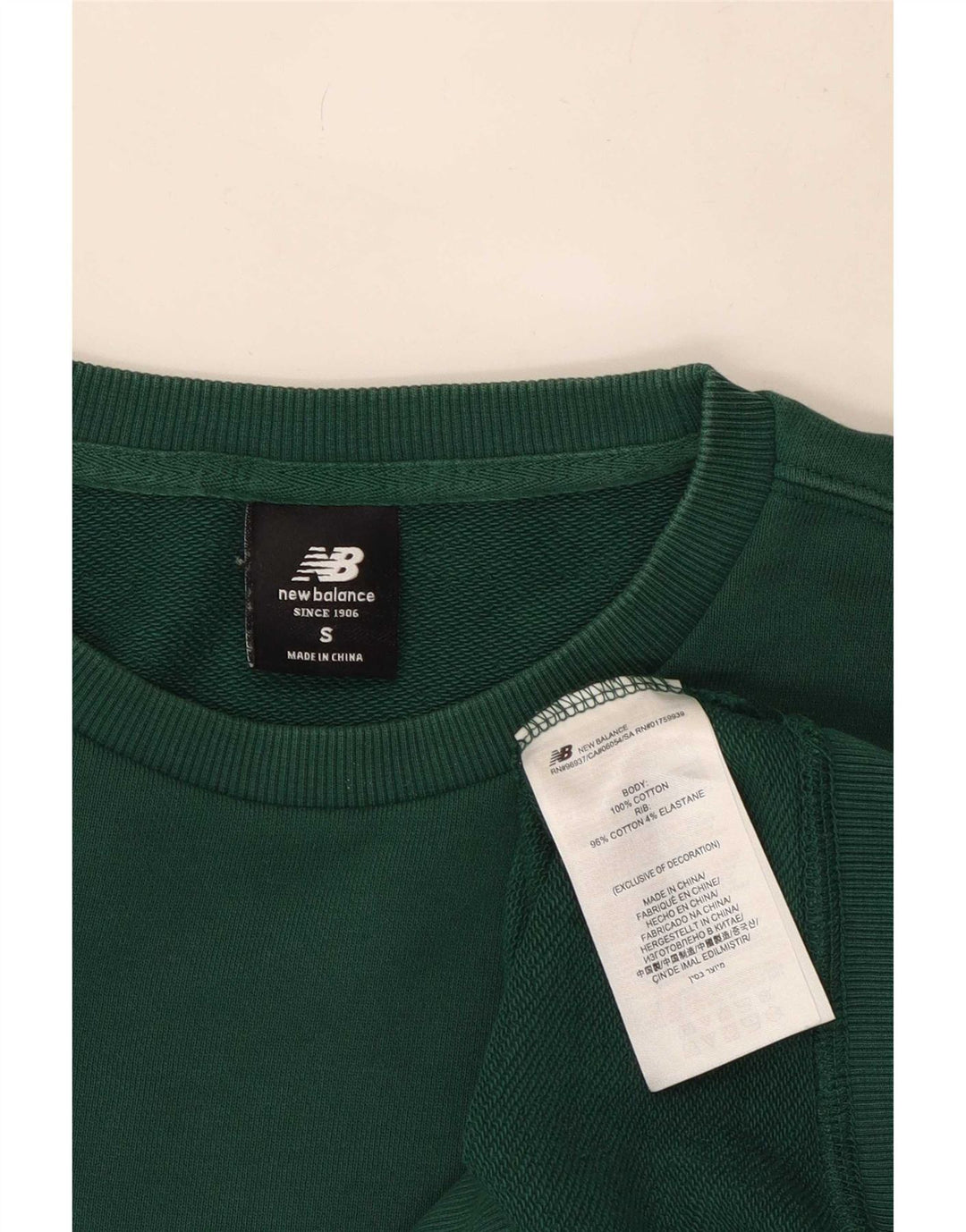 Męski sweter New Balance, mały, zielony, bawełniany