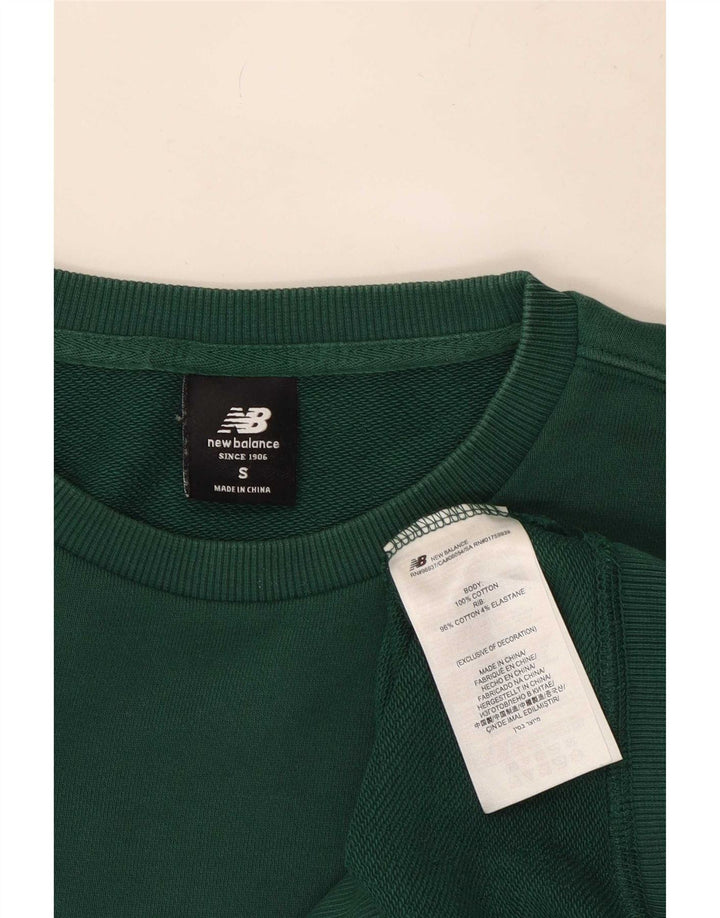 Męski sweter New Balance, mały, zielony, bawełniany