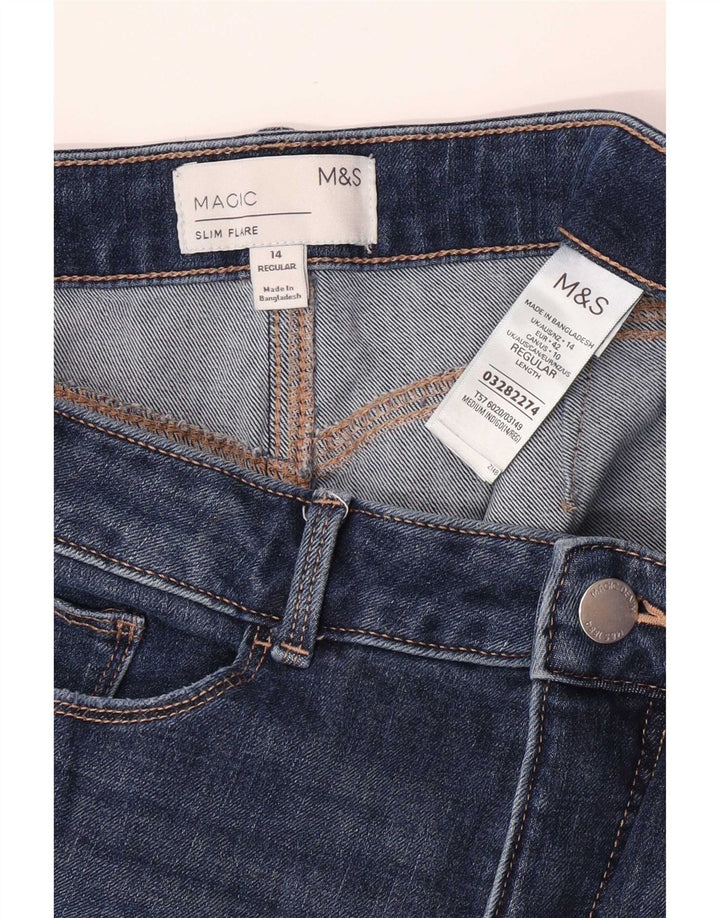 Marks & Spencer Damskie Magic Slim Flared Jeans UK 14 Large W30 L30 Niebieski