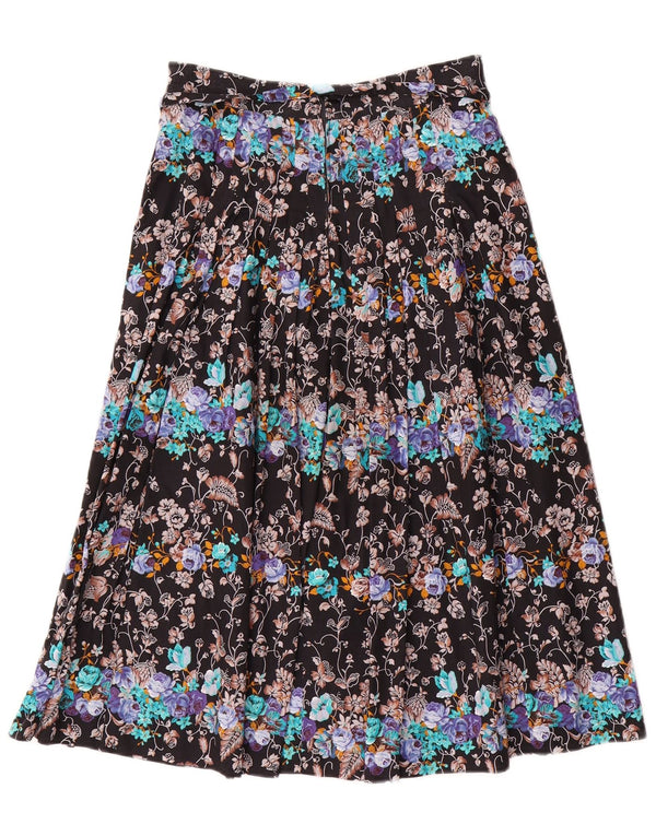 Damska spódnica w kształcie litery A Lucie Linden IT 38 XS W26 Czarna bawełniana w kwiaty