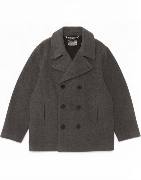 Trussardi Mens Pea Coat IT 48 Medium Grey Wool