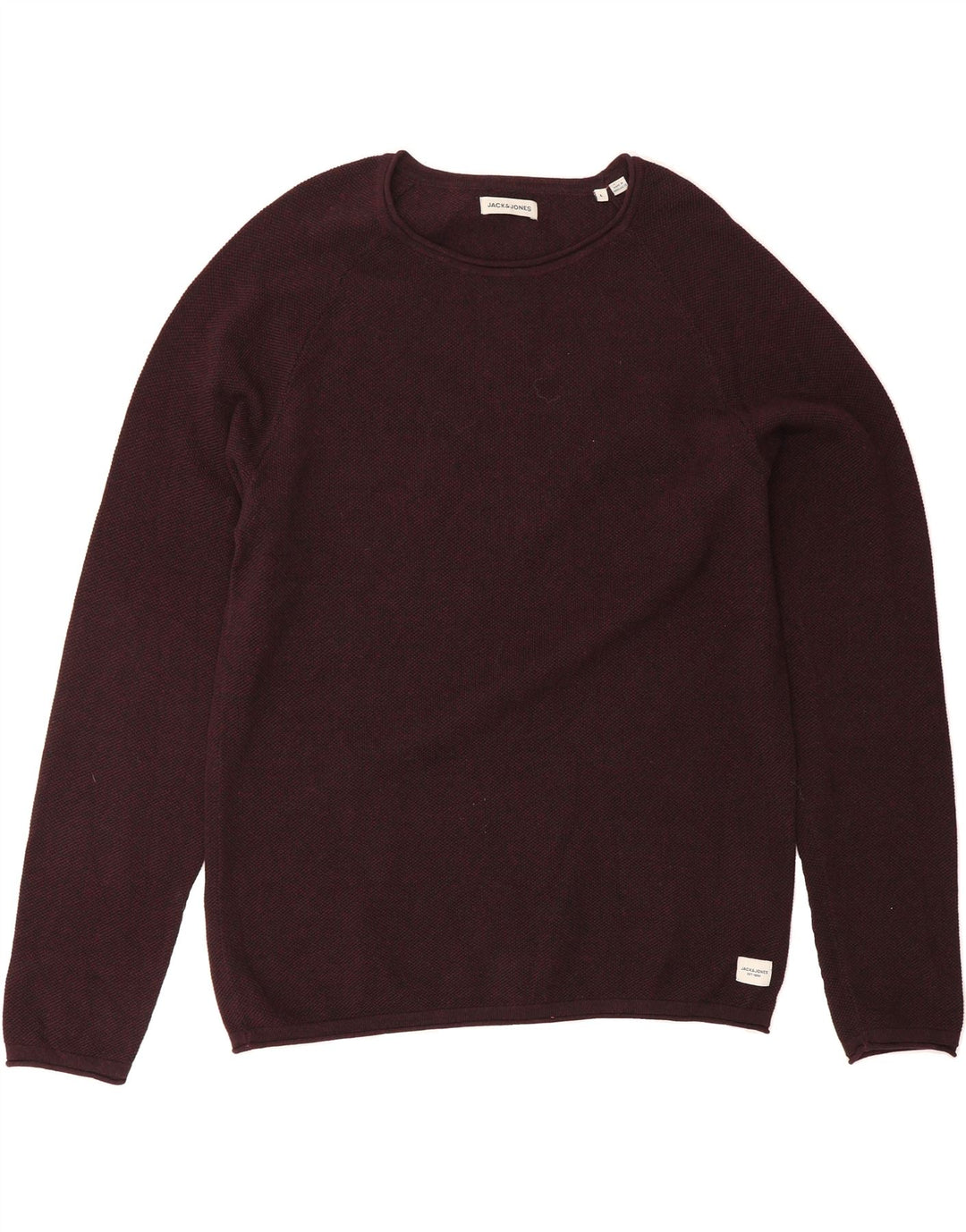 JACK & JONES Mens Crew Neck Jumper Sweater Large Maroon Cotton Vintage Jack & Jones and Second-Hand Jack & Jones from Messina Hembry 