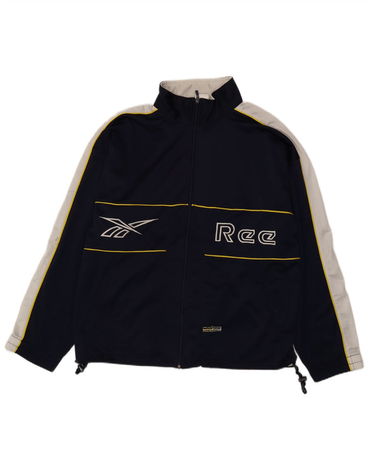Męska kurtka dresowa Reebok Graphic, średnia granatowa, blok kolorów