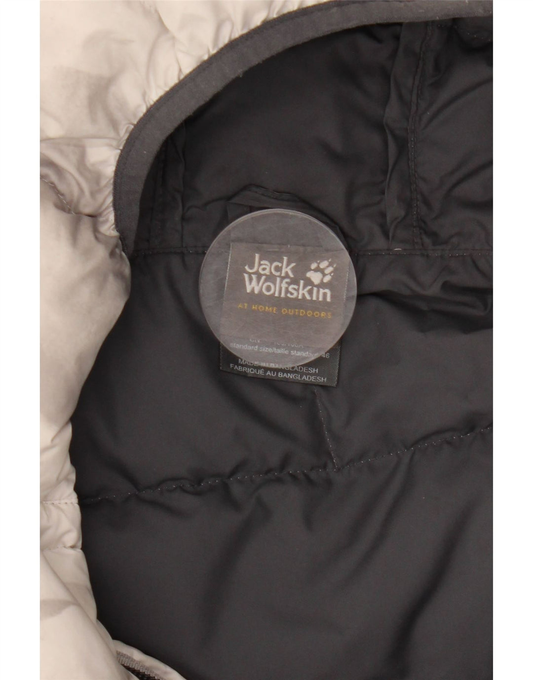 Damska ocieplana kurtka z kapturem Jack Wolfskin UK 18 XL, szary, poliestrowy krawat