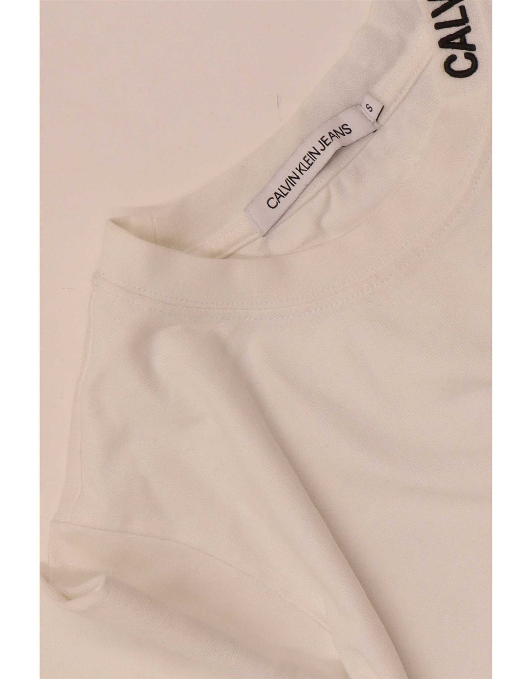 Top damski Calvin Klein Jeans z długim rękawem, UK 10, mały, biały
