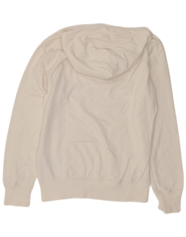 Champion Mens Graphic Hoodie Jumper Medium White Cotton