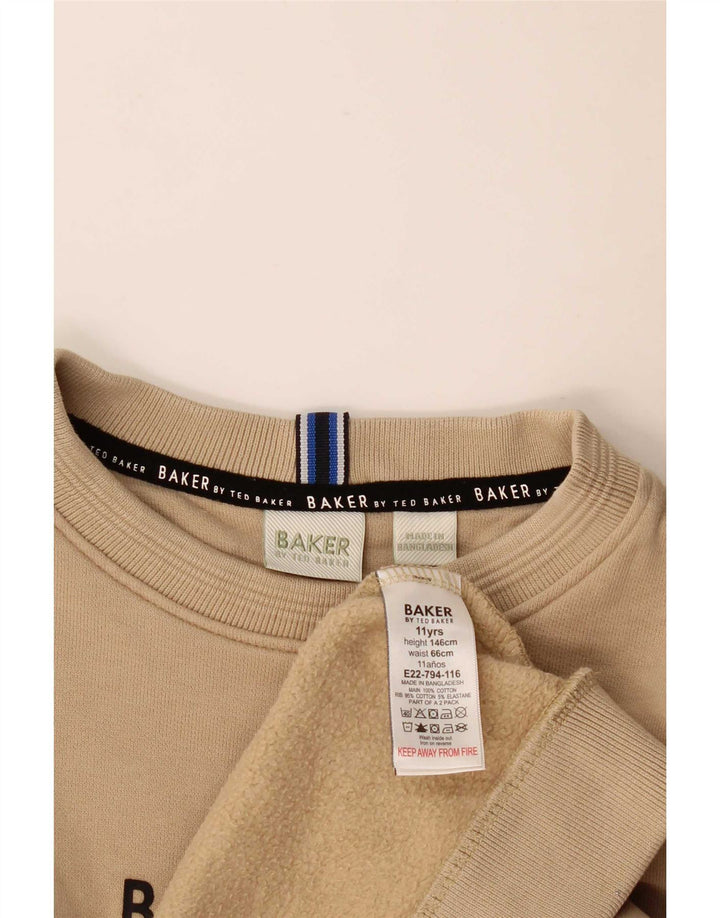 Bluza chłopięca Ted Baker z grafiką, 10-11 lat, beżowa, bawełniana