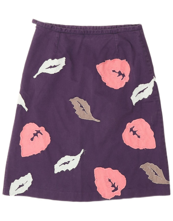 Spódnica damska Boden w kształcie litery A UK 12 Medium W28 Fioletowa bawełniana w kwiaty