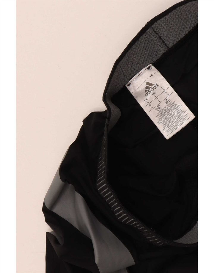 Męskie legginsy Adidas Tech Fit, duże, czarne, z blokami kolorów, poliamid