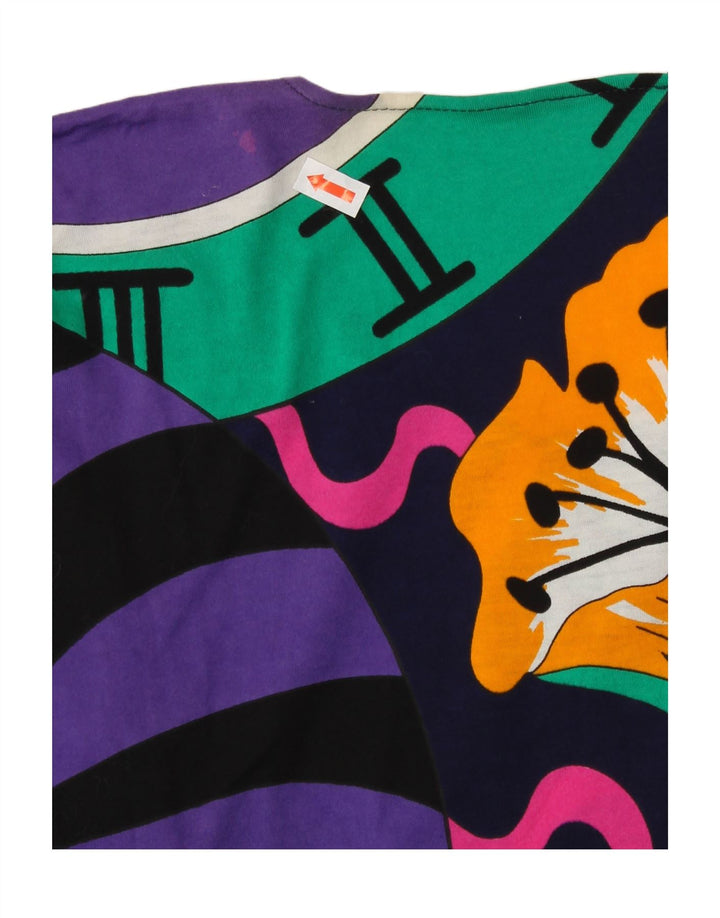 VINTAGE Womens Abstract Pattern Blouse Top UK 14 Medium Multicoloured