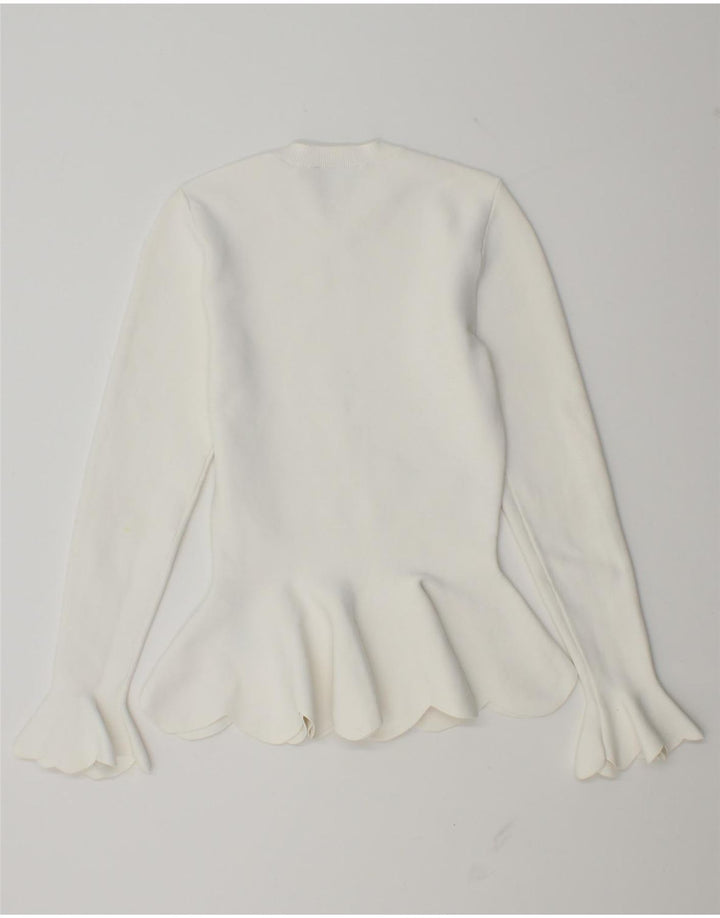 Damski sweter Ted Baker z okrągłym dekoltem, rozmiar 0 2XS, biała wiskoza