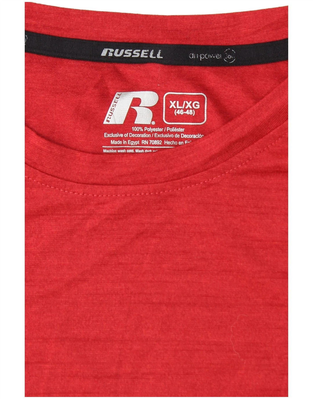 T-shirt męski RUSSELL ATHLETIC Dri-Power, UK 46/48 XL, czerwony, nakrapiany