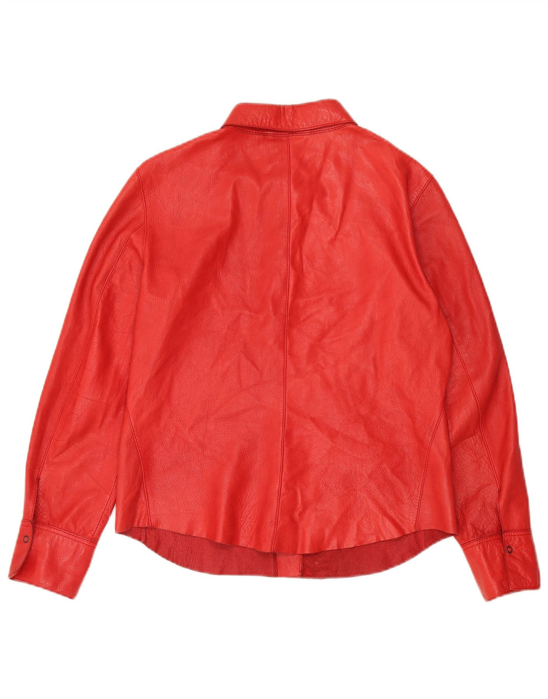 Damska koszula skórzana Strenesse UK 12, średnia czerwona skóra jagnięca