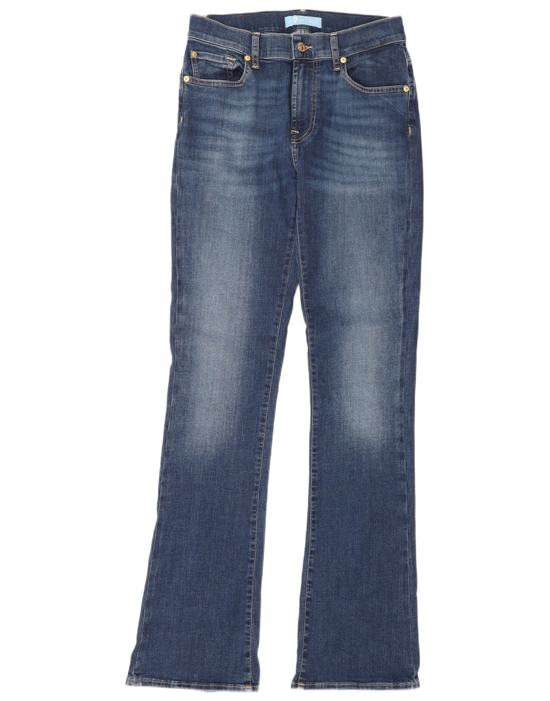 7 For All Mankind Damskie dżinsy Bootcut W28 L34 Niebieska bawełna