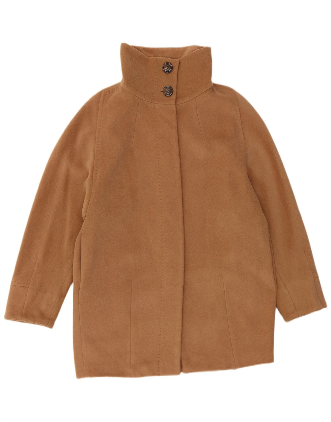 Damski płaszcz weekendowy Max Mara UK 8 Small Beżowa dziewicza wełna