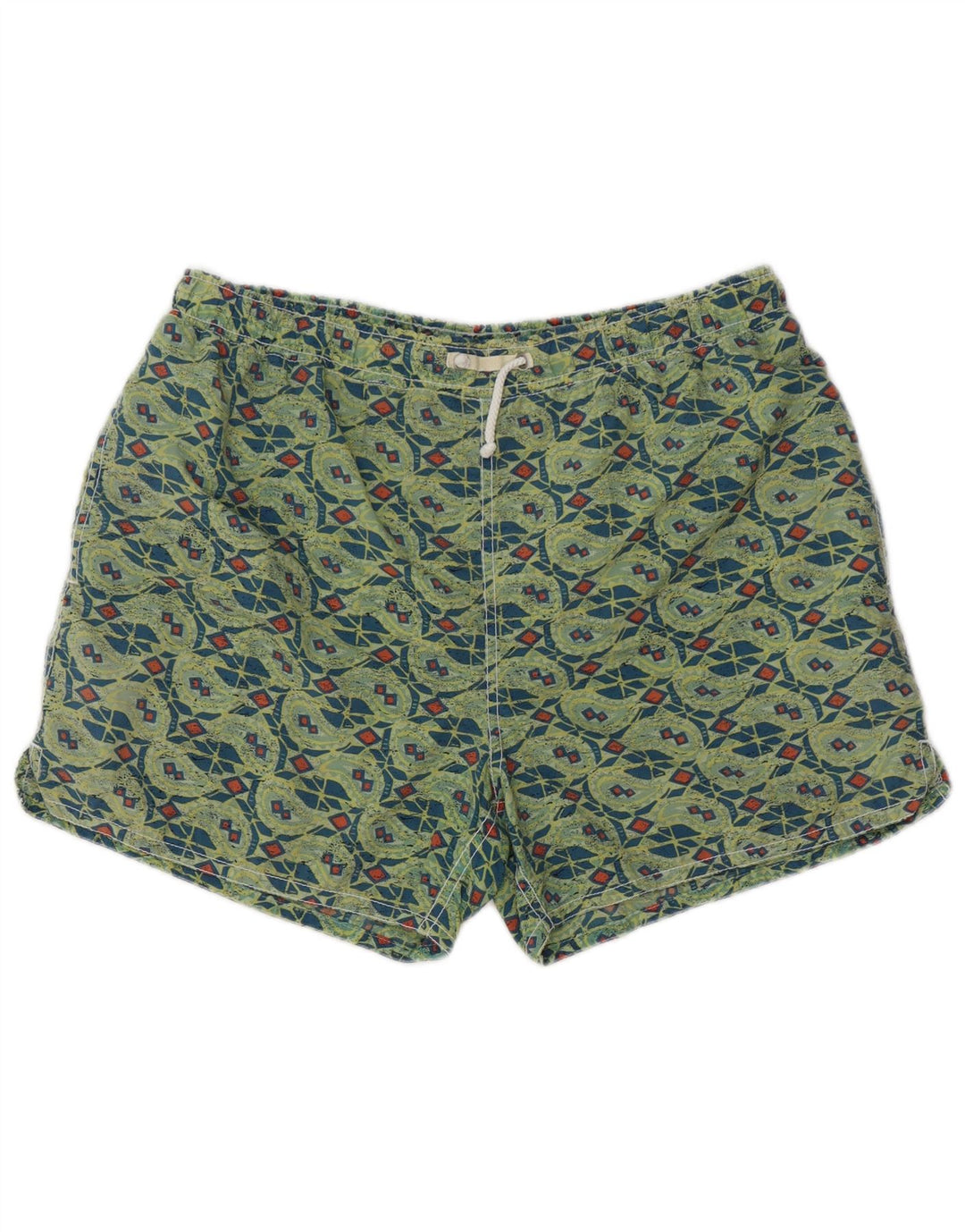 Męskie spodenki kąpielowe SANTO STEFANO Średni zielony geometryczny poliamid