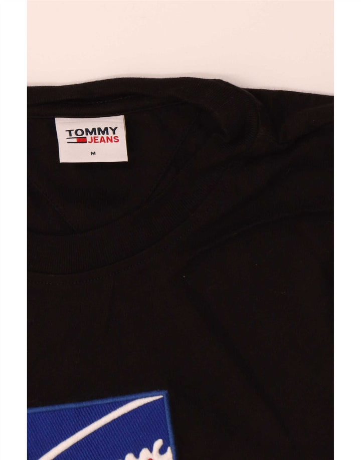 Męski top graficzny Tommy Hilfiger z długim rękawem, średnio czarny, bawełniany