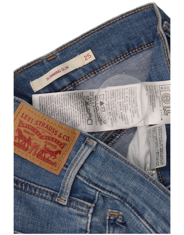 Damskie jeansy wyszczuplające Levi's W25 L29 Niebieskie bawełniane