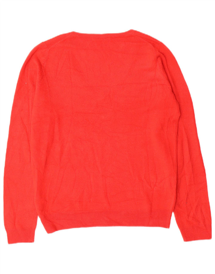 Marks & Spencer Damski sweter oversize z dekoltem w kształcie litery V, UK 10, mały, czerwony