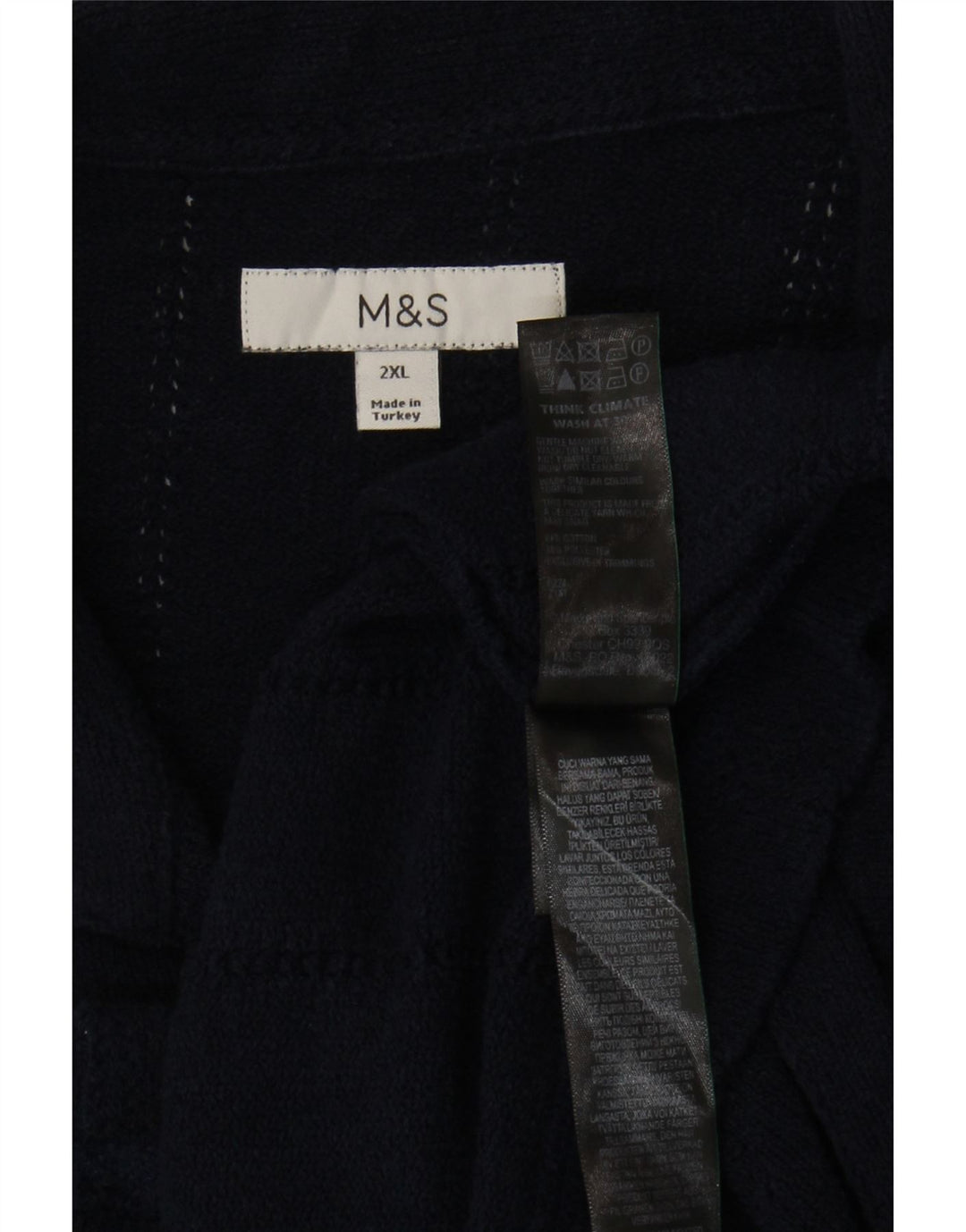 Marks & Spencer Męska koszula z krótkim rękawem, 2XL, granatowa, bawełniana