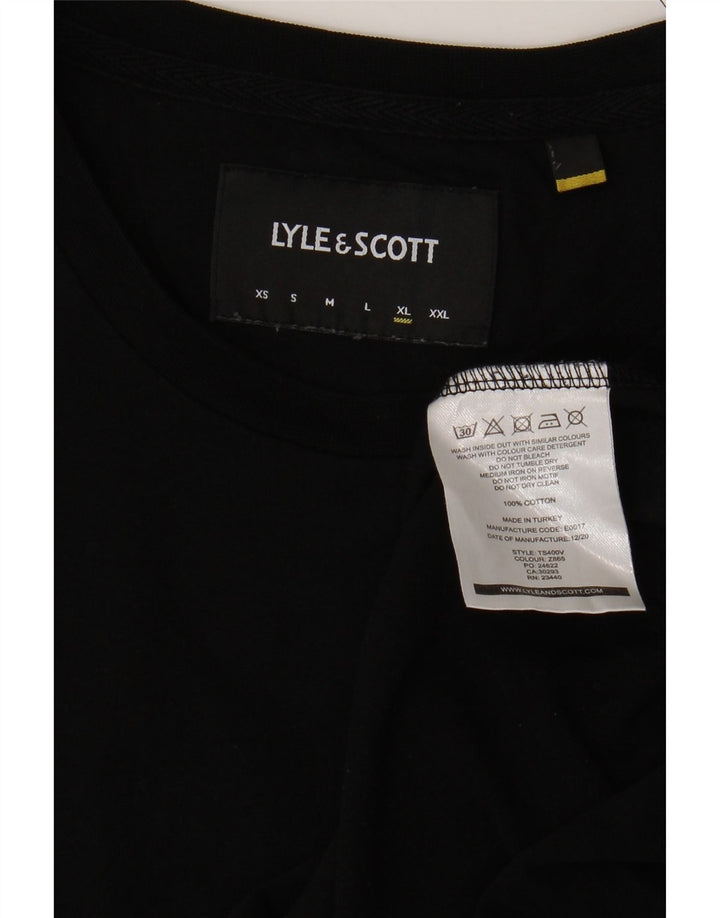 Lyle & Scott Męski T-shirt Top XL, czarny, bawełniany