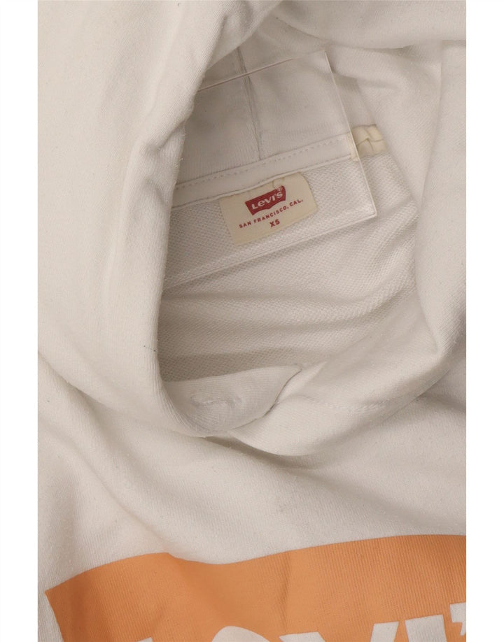 Damski sweter oversize z kapturem i grafiką LEVI'S UK 6 XS, biała bawełna