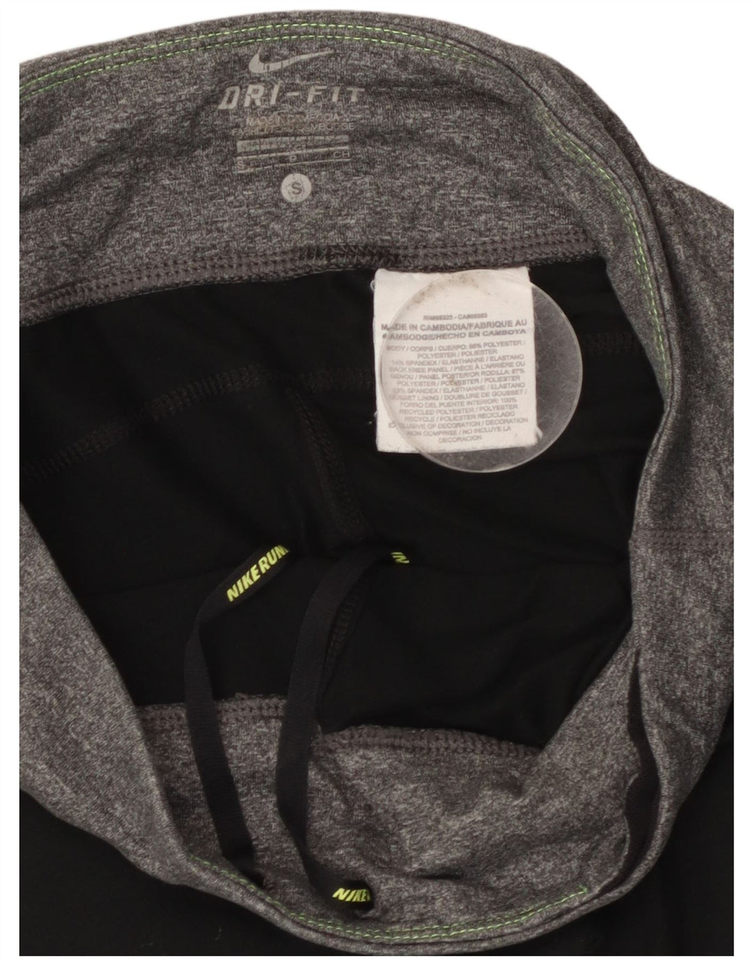 Damskie legginsy NIKE Dri Fit Capri UK 10, małe, czarne, z blokami kolorów