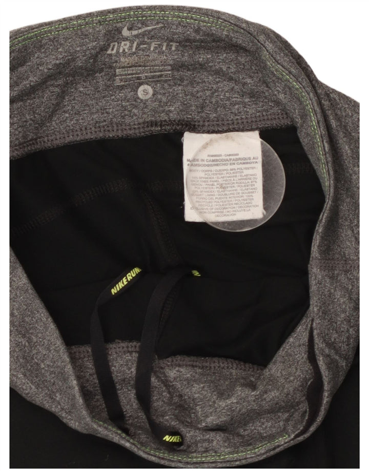 Damskie legginsy NIKE Dri Fit Capri UK 10, małe, czarne, z blokami kolorów