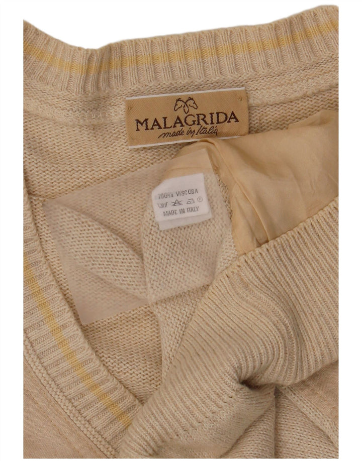 Męski sweter rozpinany Malagrida, duży, beżowy, wiskoza
