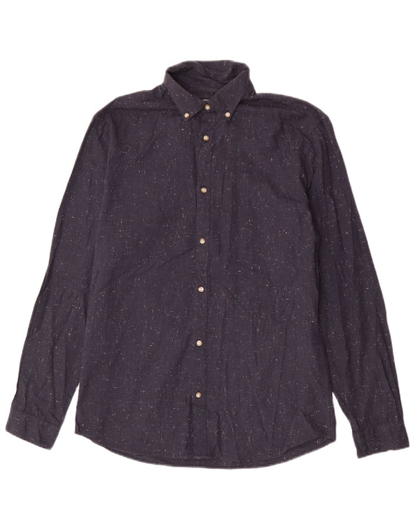 Koszula męska Jack & Jones, średnia, granatowa, bawełniana w cętki