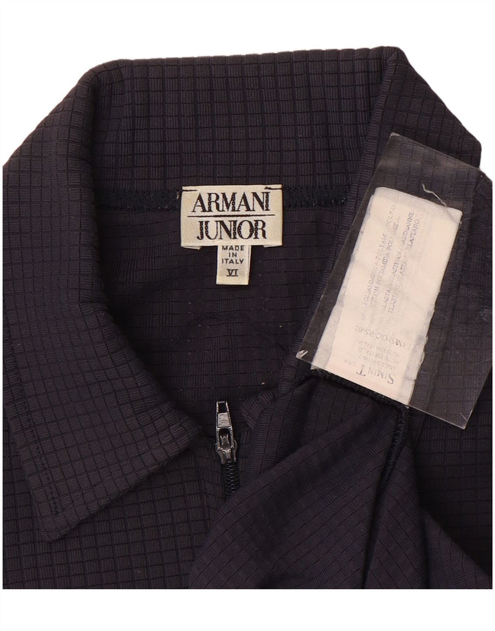 Koszulka polo chłopięca Armani Junior zapinana na zamek, 5-6 lat, granatowa, poliamid