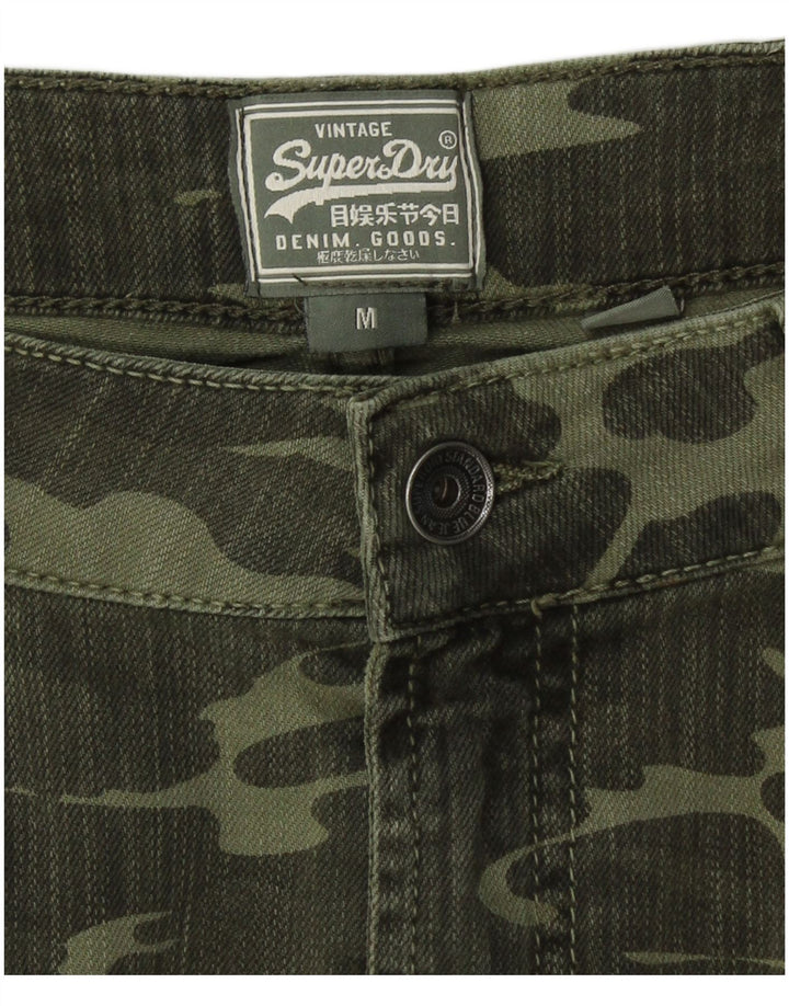 SUPERDRY Damska mini spódniczka dżinsowa, średni W30, kamuflaż khaki