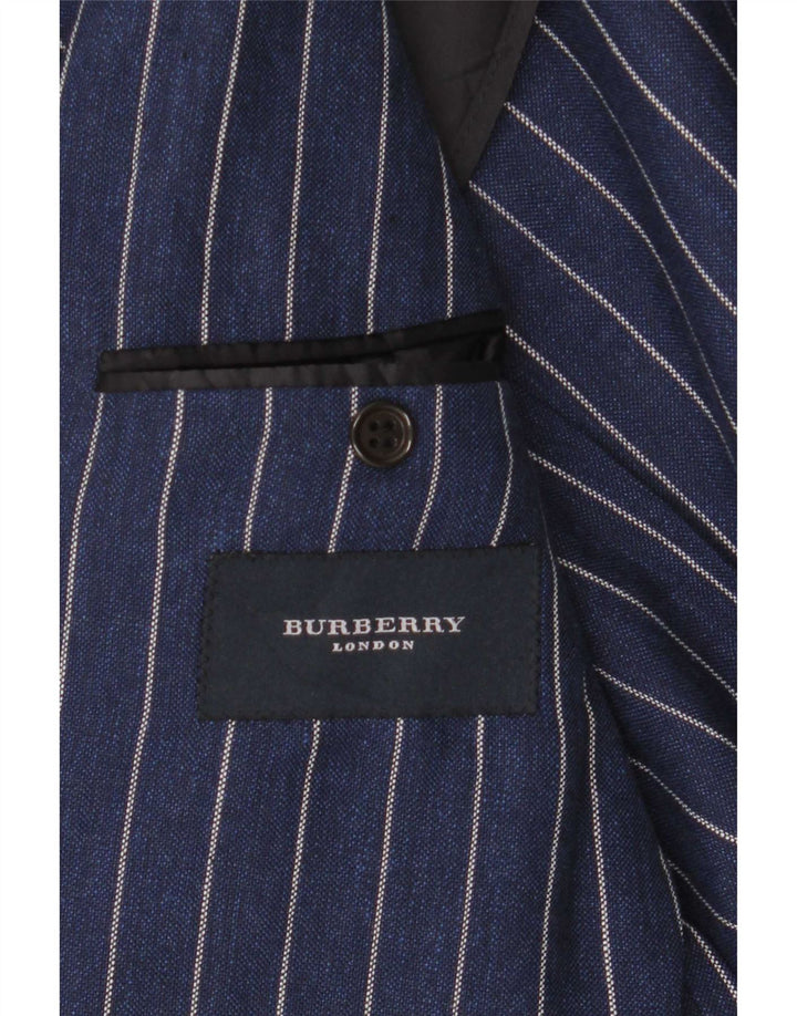 Męska marynarka zapinana na 2 guziki Burberry IT 48 Średni granatowy, wełniany prążki