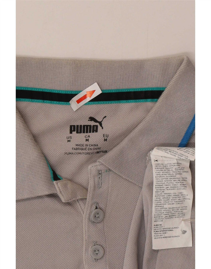 Męska koszulka polo Puma, bawełniana w średnie szare paski