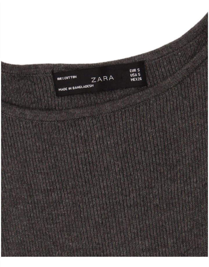 Sukienka damska Zara o linii A UK 8, mała, szara bawełna