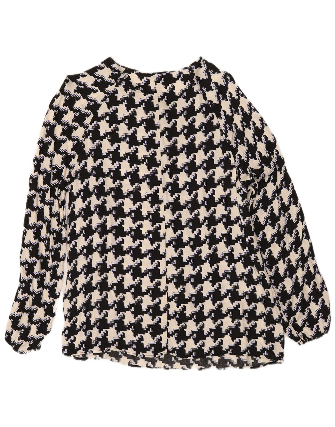 Bluzka damska Fiorella Rubino Top UK 14 Średnia czarna wiskoza w pepitkę