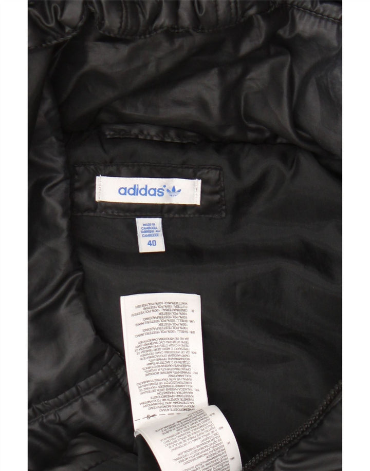 Damska wyściełana kamizelka z kapturem IT 40 ADIDAS, mała, czarna, poliester