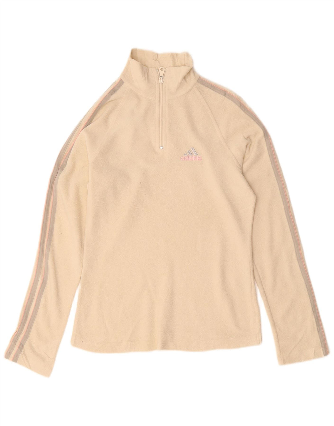 Damski sweter Adidas z zamkiem błyskawicznym UK 14, duży beżowy poliester