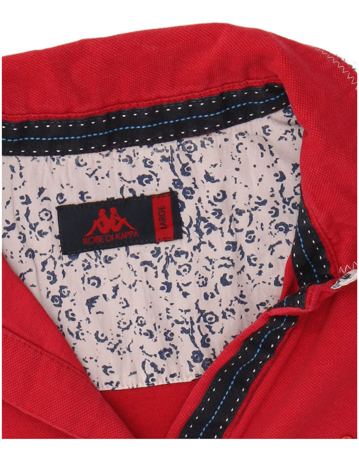 Damska koszulka polo KAPPA UK 14, duża, czerwona bawełniana