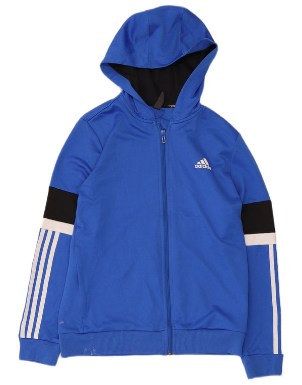 Chłopięcy sweter Adidas Climalite Zip Hoodie Sweter 13-14 lat Niebieski Colorblock